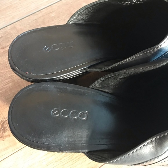 Ecco Leather Clog Mule Women’s 9 Black Slide On Closed Toe EU 40 - Picture 12 of 16